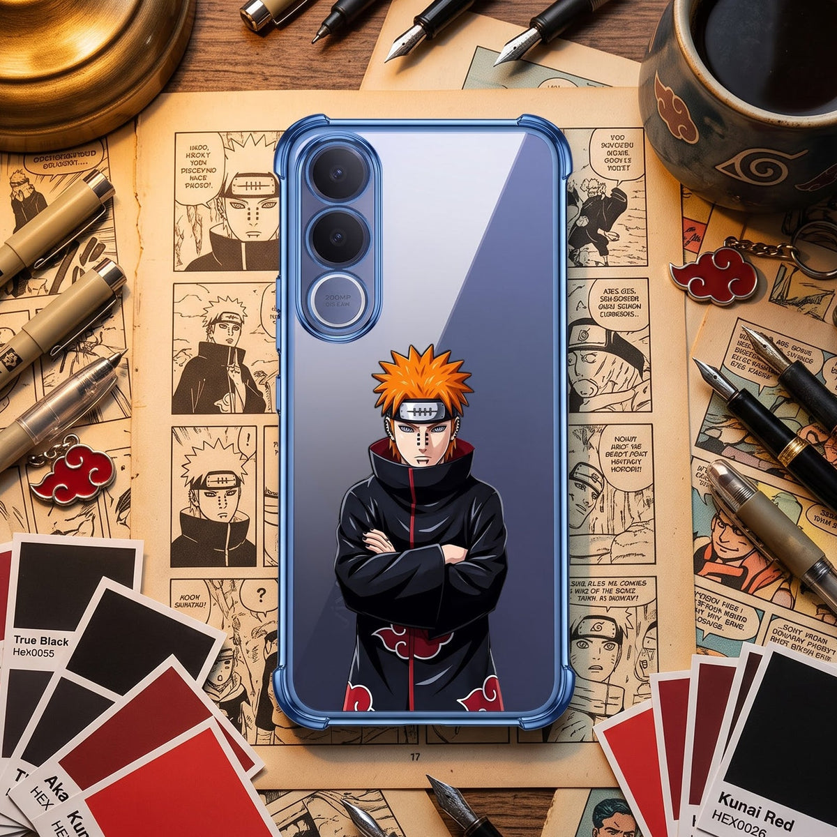 Vivo V70 FE 5G Premium 3D Spot UV Anime Sticker Shockproof Airbags Case