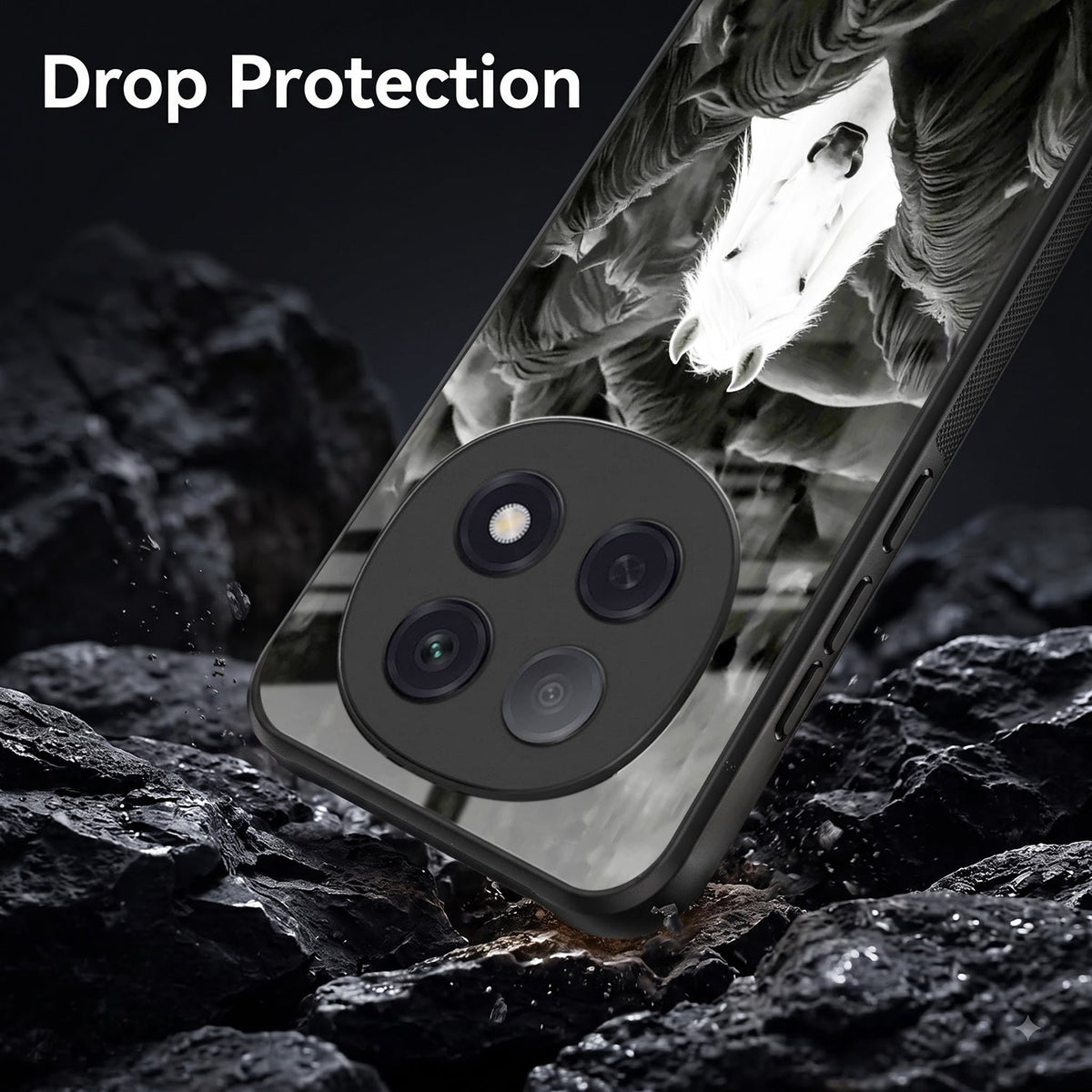 Oppo F29 Pro 5G Premium Acrylic Shockproof Glass Back Case (Mystic Stallion)