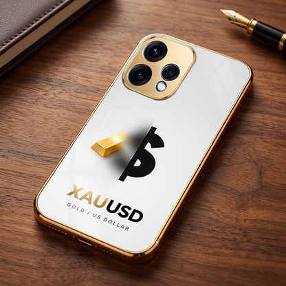 Oppo Reno 15 5G Luxury XAU/USD Gold Electroplated Glass Phone Back Case
