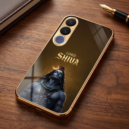 Vivo V70 Fe Lord Shiva Gold Electroplated Glass Phone Back Case