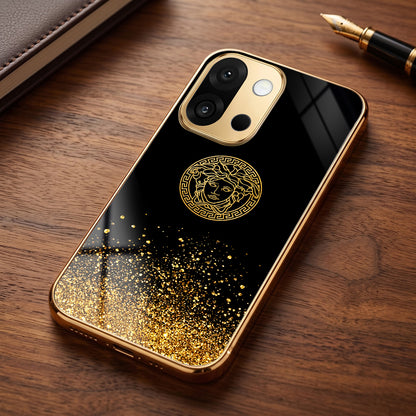 OnePlus 13s 5G Medusa Head Gold Electroplated Glass Phone Back Case