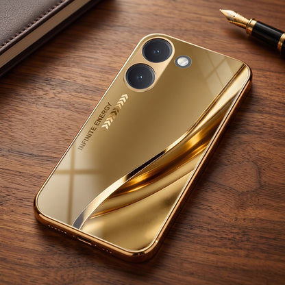 Poco X8 Pro 5G Luxury Infinity Energy Gold Electroplated Glass Phone Case