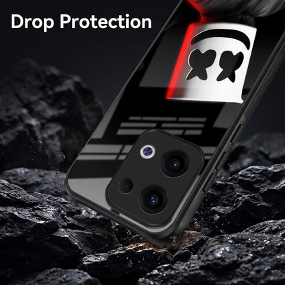 Oppo Reno 13 5G Premium Acrylic Shockproof Glass Back Case (Mask Dark)