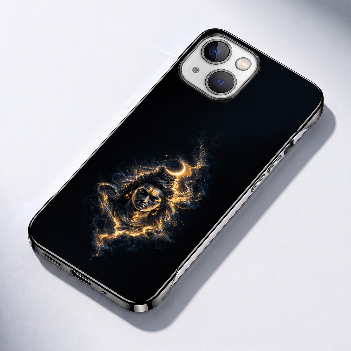 iPhone 15 5G Devine Mahadev Black Printed  Frameless Back Case