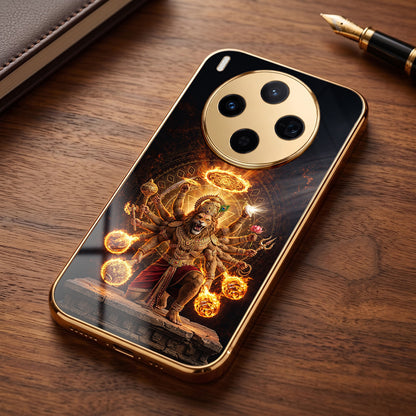 Vivo X300 5G Lord Narasimha Gold Electroplated Glass Phone Back Case