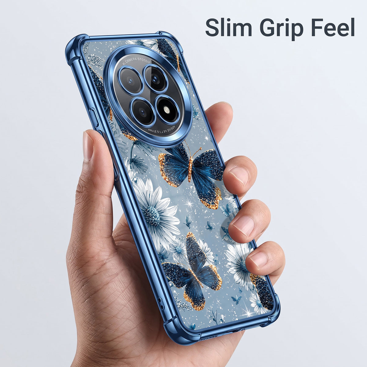Oppo F29 5G Blue Butterfly Floral Airbags Printed Back Case