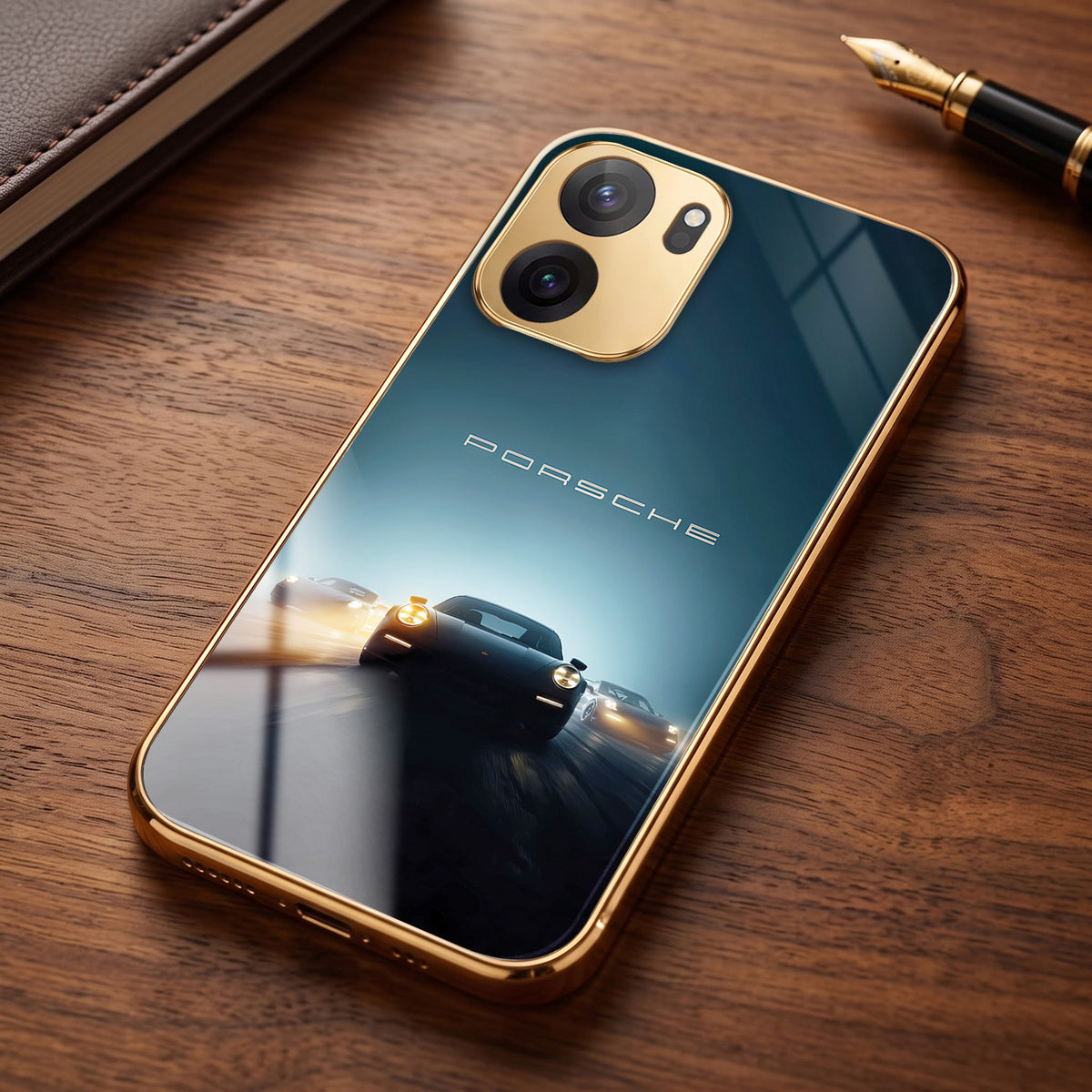 OnePlus Nord CE6 5G Porsche Luxury Gold Electroplated Glass Phone Back Case