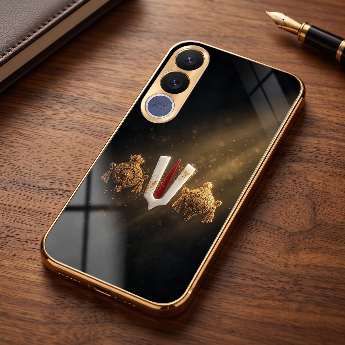 Vivo V70 Fe Royal Heritage Edition Gold Electroplated Glass Phone Back Case