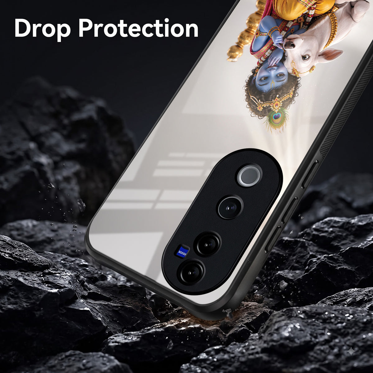Vivo V40 Pro 5G Bal Krishna Blessings Acrylic Glass Back Case