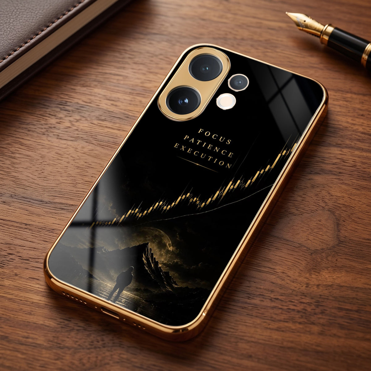 Vivo V60 5G Focus Gold Electroplated Glass Phone Back Case