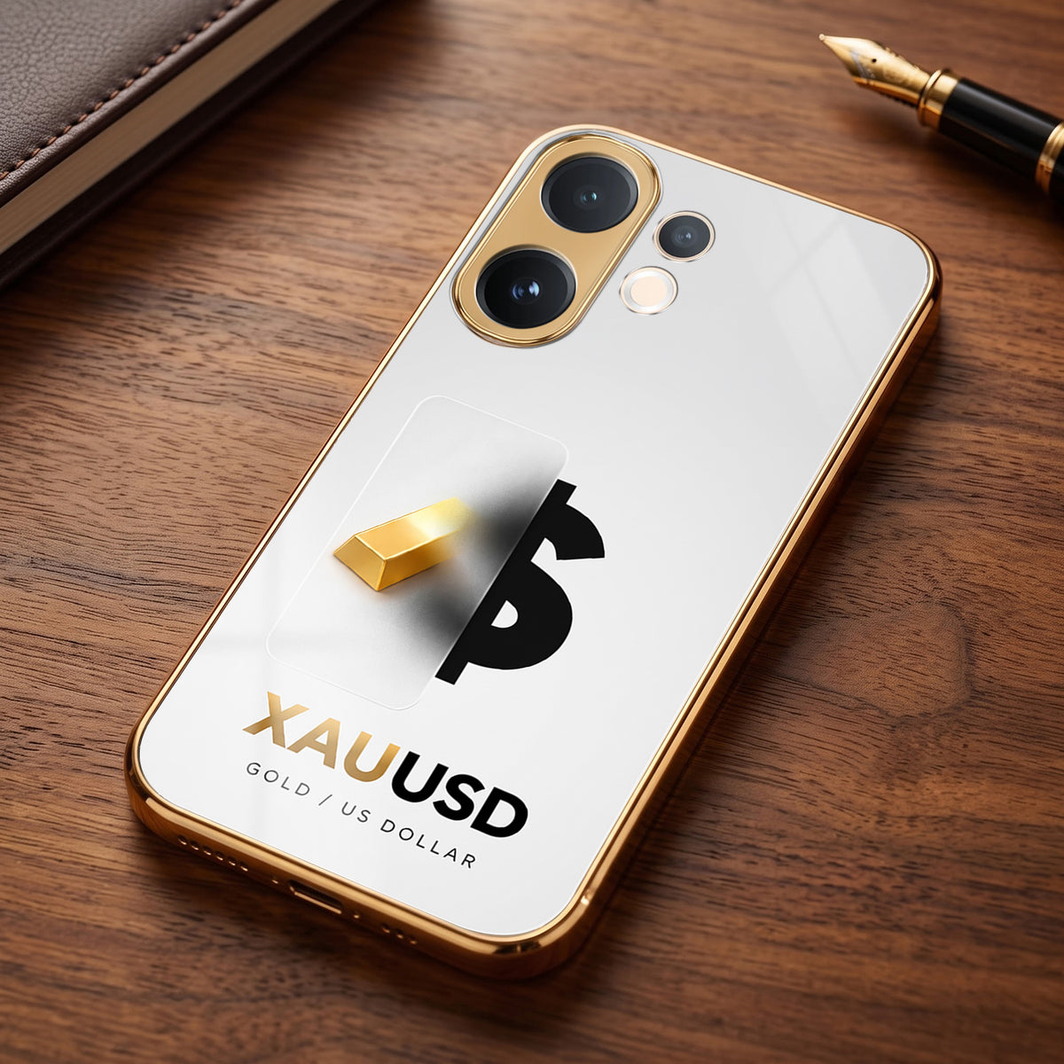 Vivo V60 5G Luxury XAU/USD Gold Electroplated Glass Phone Back Case
