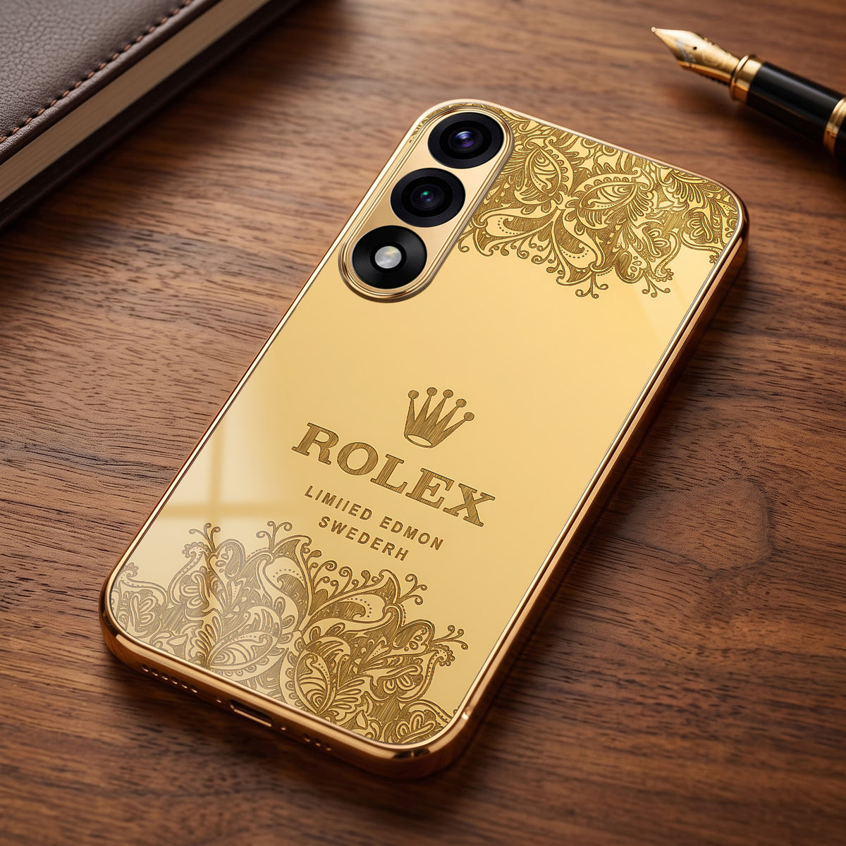 Oneplus Nord 5 5G Rolex Crown Gold Electroplated Glass Phone Back Case