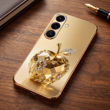 Samsung Galaxy A36 5G Golden Apple Gold Electroplated Glass Phone Back Case