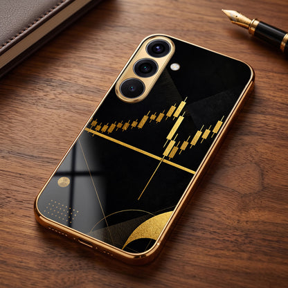 Samsung Galaxy A36 5G Trading Candles Gold Electroplated Glass Phone Back Case