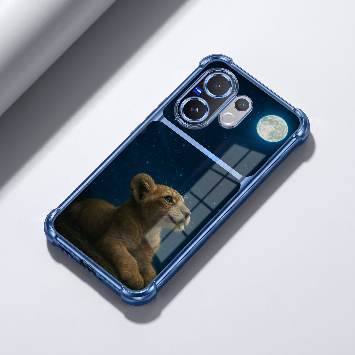 Vivo V60 5G Moonlit Baby Lion Dual-Tone Transparent Airbags Case