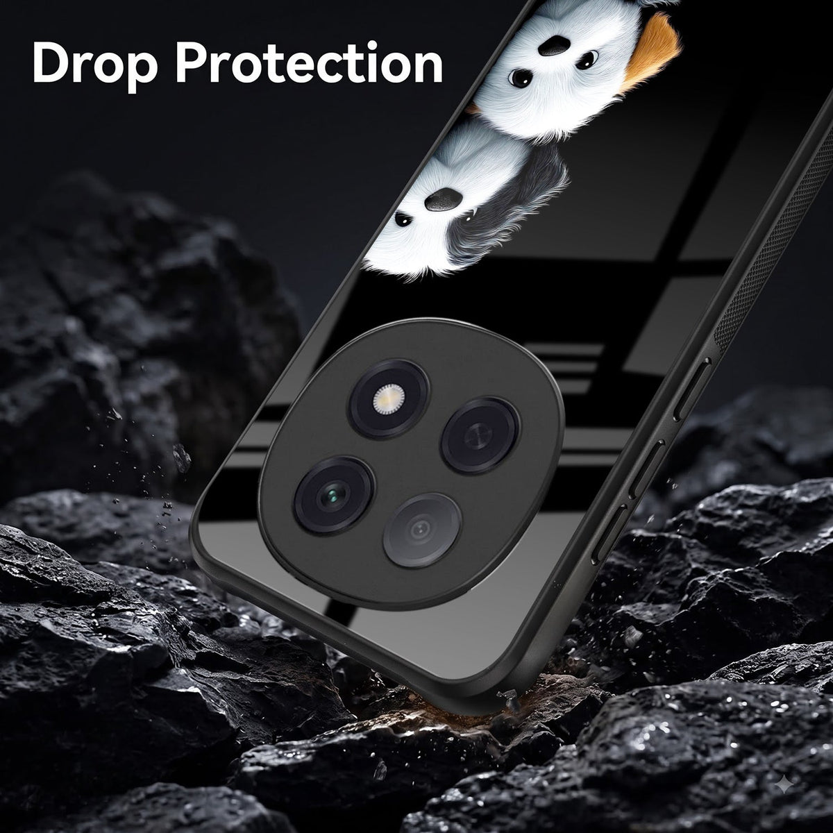 Oppo F29 Pro 5G Premium Acrylic Shockproof Glass Back Case (Fluffy Puppies)