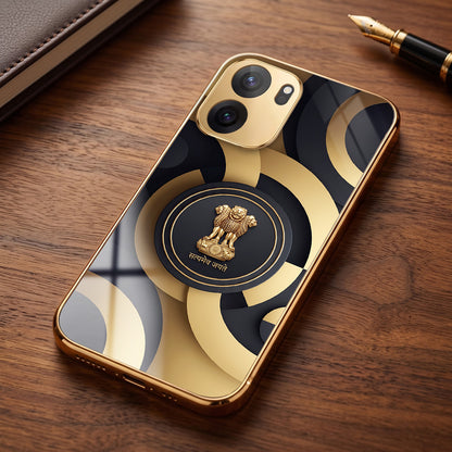OnePlus Nord CE6 5G Royal Emblem Gold Electroplated Glass Phone Back Case
