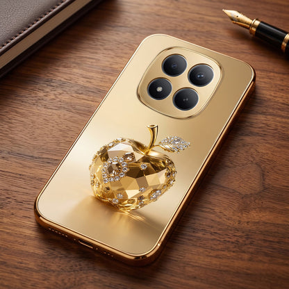 Redmi Note 15 Pro+ 5G Golden Apple Gold Electroplated Glass Phone Back Case