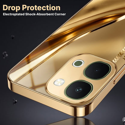 Vivo T5X 5G Luxury Infinity Energy Gold Electroplated Glass Phone Case