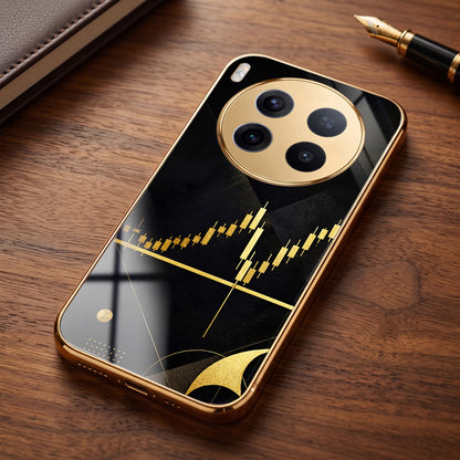 Vivo X300 Pro 5G Trading Candles Gold Electroplated Glass Phone Back Case