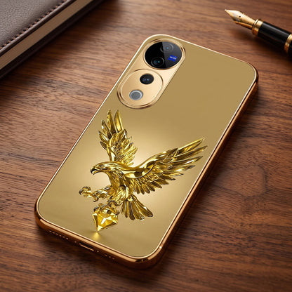 Vivo V40 Pro 5G Golden Eagle Gold Electroplated Glass Phone Back Case