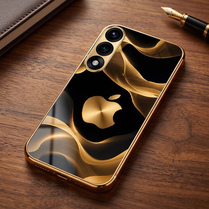 OnePlus Nord 5 5G Luxury Wave Gold Electroplated Glass Phone Back Case