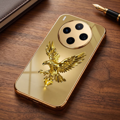 Vivo X300 5G Golden Eagle Gold Electroplated Glass Phone Back Case
