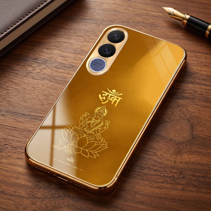 Vivo V70 FE 5G Shree Lakshmi Divine Gold Electroplated Glass Phone Back Case