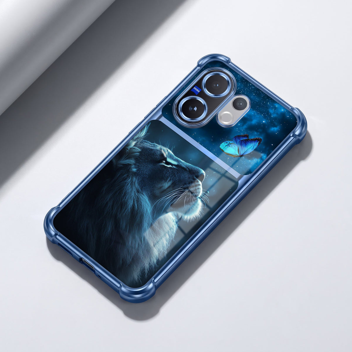 Vivo V60 5G Mystic Lion Butterfly Dual-Tone Transparent Airbags Case