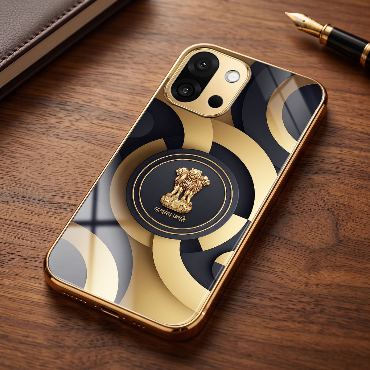 OnePlus 13s 5G Royal Emblem Gold Electroplated Glass Phone Back Case