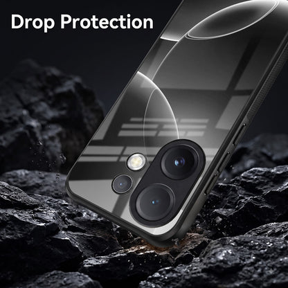 Vivo V60 5G Premium Acrylic Shockproof Glass Back Case (Black Wave)