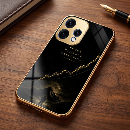 Oppo Reno 15 5G Focus Gold Electroplated Glass Phone Back Case