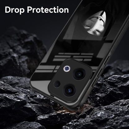 Oppo Reno 13 5G Premium Acrylic Shockproof Glass Back Case (Dark Hacker)