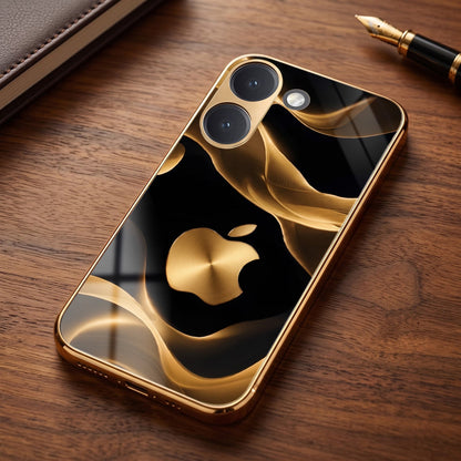 Poco X8 Pro 5G Luxury Wave Gold Electroplated Glass Phone Back Case