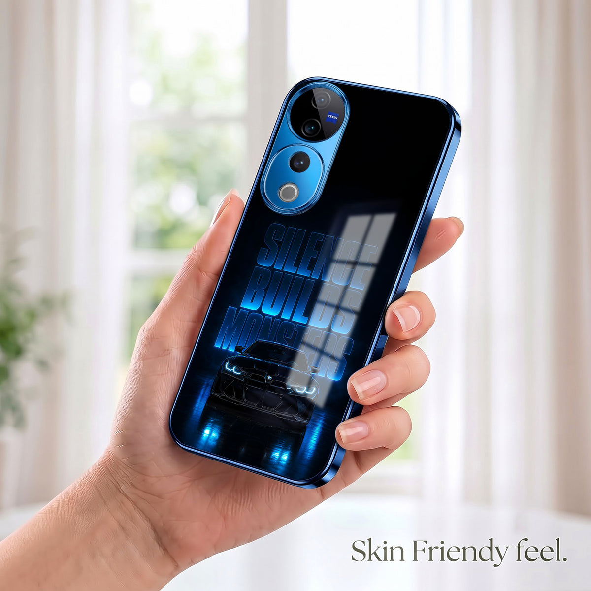 Vivo V40 Pro 5G Silence Build Monsters Blue Electroplated Glass Phone Back Case