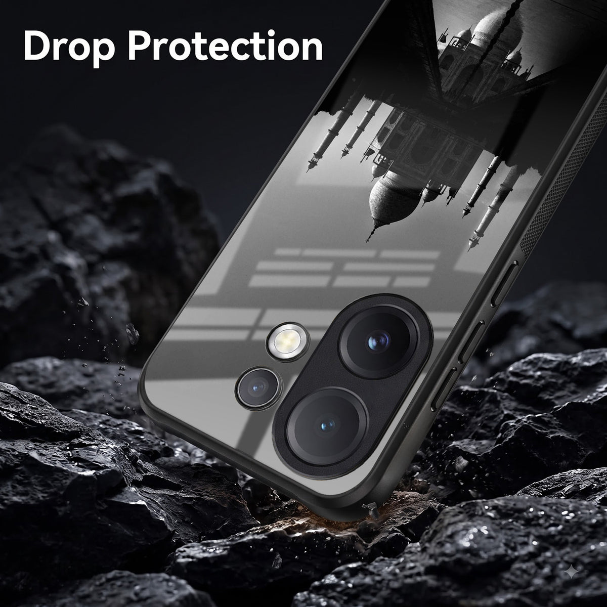 Vivo V60 5G Premium Acrylic Shockproof Glass Back Case (Taj Mahal)