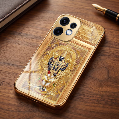 Oppo Reno 16 5G Premium Heritage Gold Electroplated Glass Phone Back Case