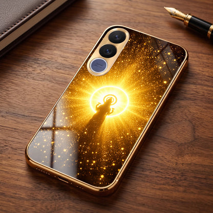 Vivo V70 FE 5G Lakshmi Sacred Gold Electroplated Glass Phone Back Case
