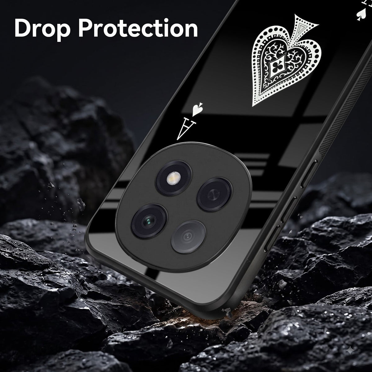 Oppo F29 Pro 5G Premium Acrylic Shockproof Glass Back Case (Black Ace)