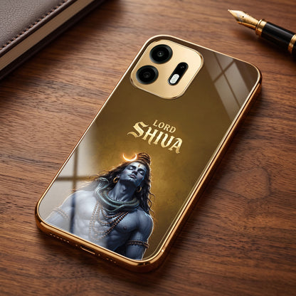 OnePlus N6 5G Lord Shiva Gold Electroplated Glass Phone Back Case