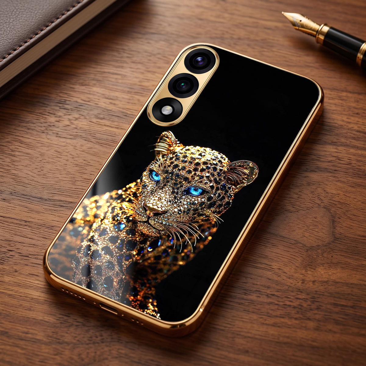 Oneplus Nord 5 5G Panther Gold Electroplated Glass Phone Back Case
