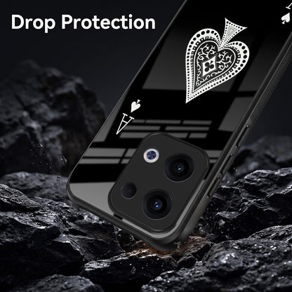 Oppo Reno 13 5G Premium Acrylic Shockproof Glass Back Case (Black Ace)