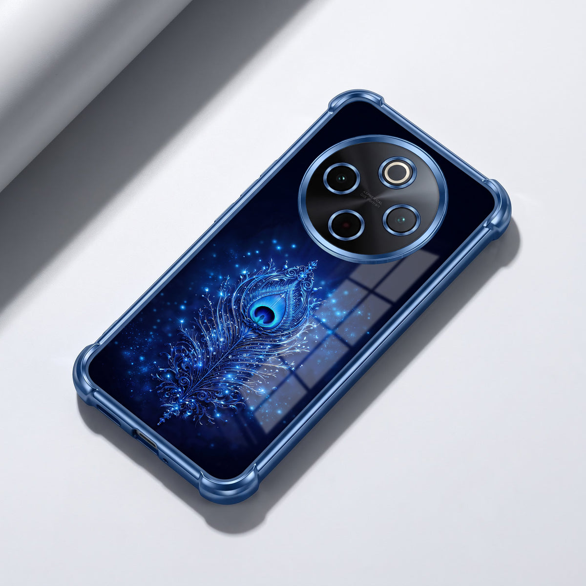 Vivo T4 5G Premium Peacock Feather Airbags Printed Back Case
