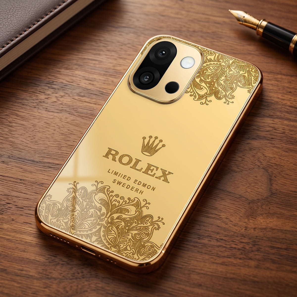 OnePlus 13s 5G Rolex Crown Gold Electroplated Glass Phone Back Case