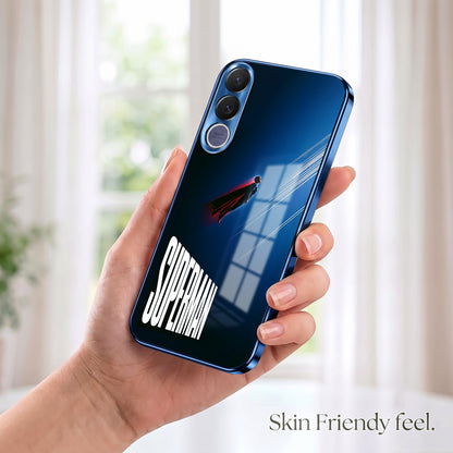 Vivo V70 FE 5G Superman Blue Electroplated Glass Phone Back Case