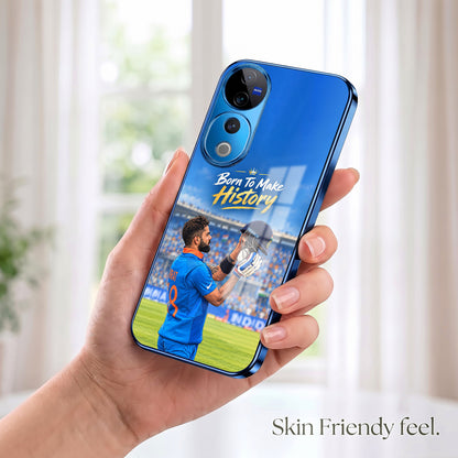 Vivo V40 Pro 5G Born TO Make History Blue Electroplated Glass Phone Back Case