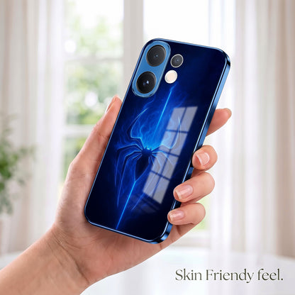 Vivo V60 5G Neon Spider Blue Electroplated Glass Phone Back Case