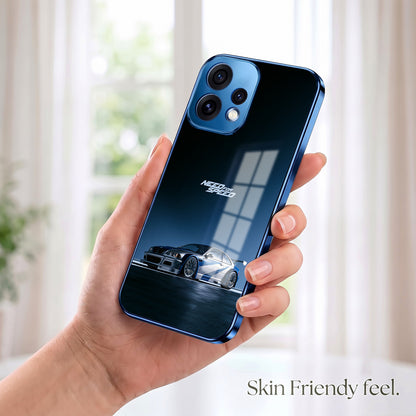 Oppo Reno 15 5G Need For Speed Blue Electroplated Glass Phone Back Case
