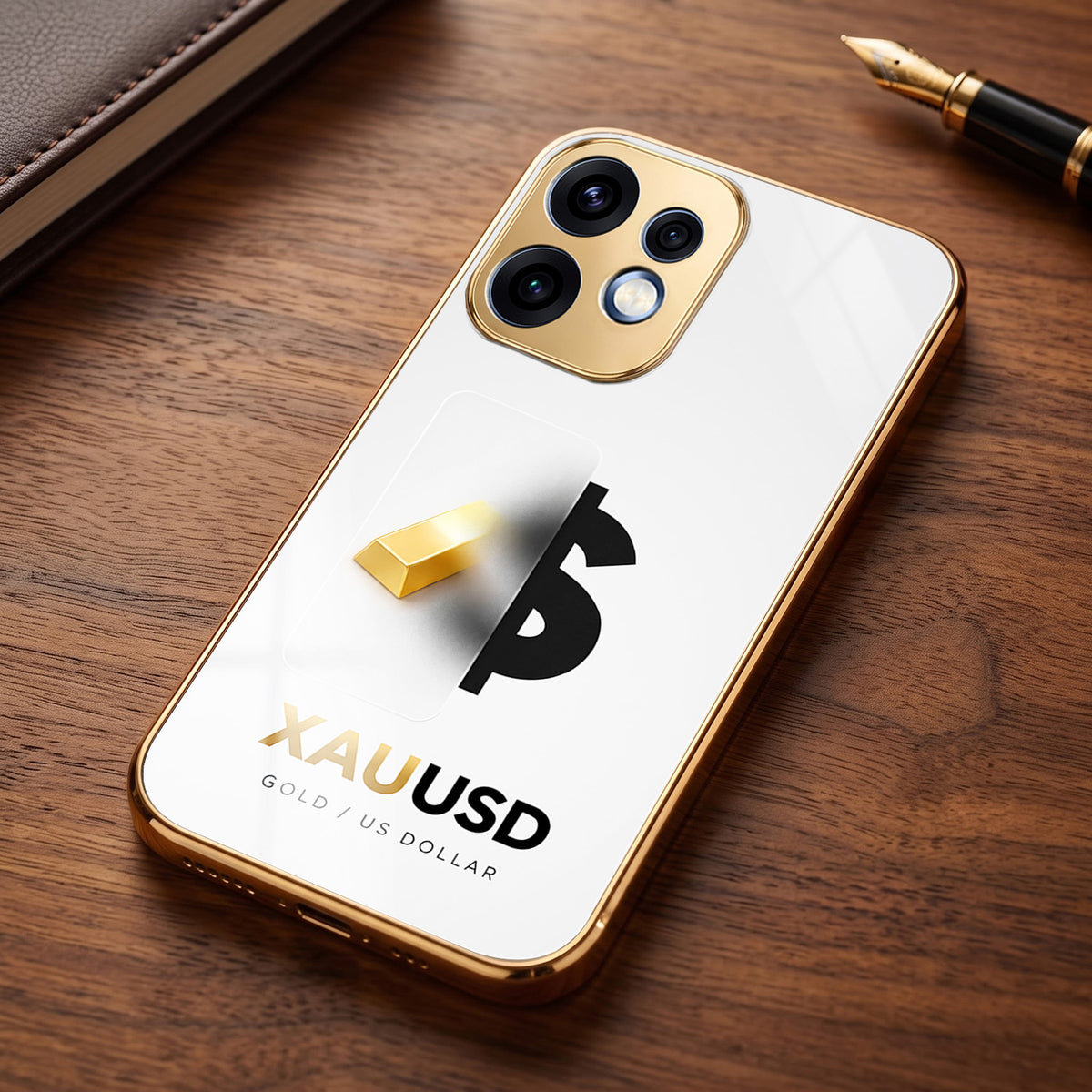 Oppo Reno 16 5G Luxury XAU/USD Gold Electroplated Glass Phone Back Case