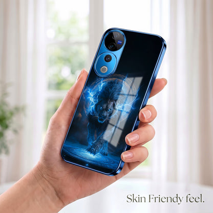 Vivo V40 Pro 5G Thunder Titan Lion Blue Electroplated Glass Phone Back Case